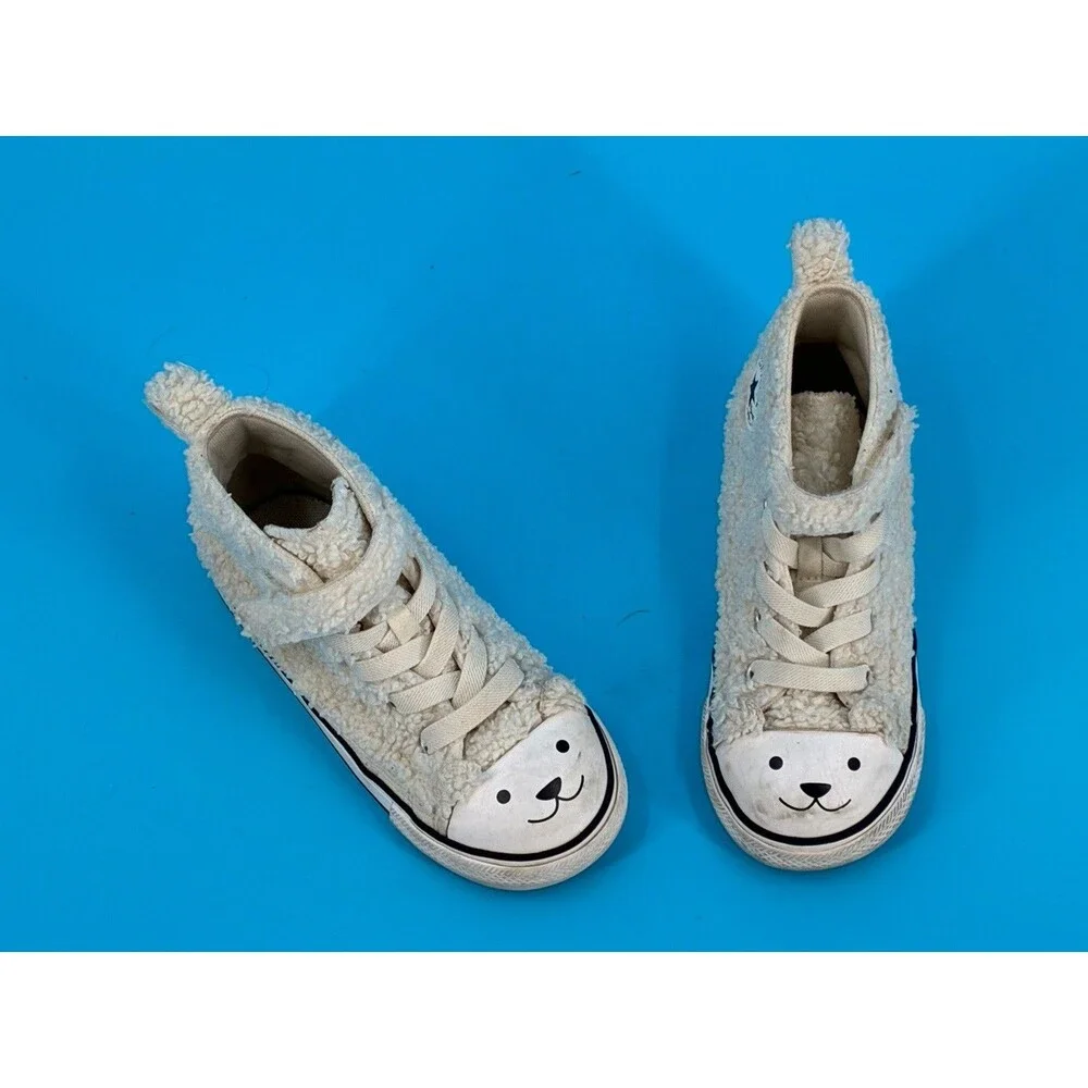 Converse Chuck Taylor Teddy Bear Sherpa Kids Size 10 High Top A07960C Cute! T D